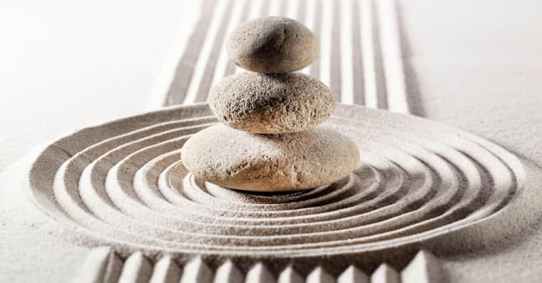 Serene Japanese sand garden sculpture