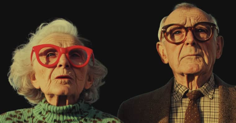 Fun hip older couple