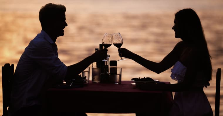 Romatic dinner on the shore